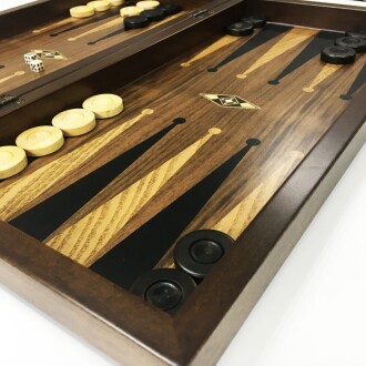 Helena Wood Art Eko El Yapımı Ahşap Tavla Ceviz Damasız - 5