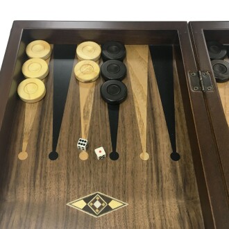 Helena Wood Art Eko El Yapımı Ahşap Tavla Ceviz Damasız - 7