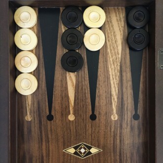 Helena Wood Art Eko El Yapımı Ahşap Tavla Ceviz Damasız - 9