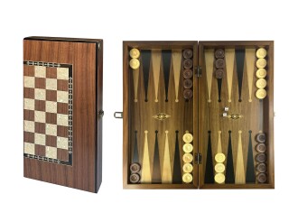 Helena Wood Art Eko Klasik El Yapımı Damalı Ahşap Tavla Seti Satranç Kareli 