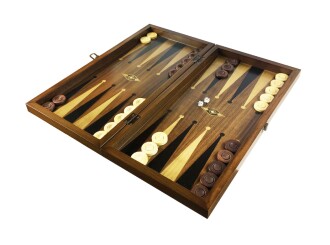 Helena Wood Art Eko Klasik El Yapımı Damalı Ahşap Tavla Seti Satranç Kareli - 3