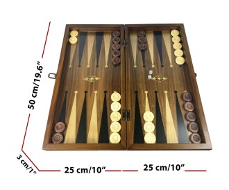 Helena Wood Art Eko Klasik El Yapımı Damalı Ahşap Tavla Seti Satranç Kareli - 4