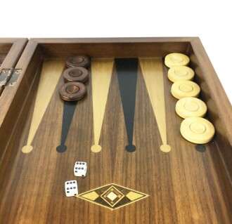 Helena Wood Art Eko Klasik El Yapımı Damalı Ahşap Tavla Seti Satranç Kareli - 5