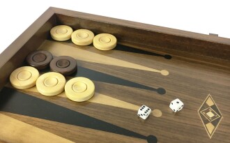 Helena Wood Art Eko Klasik El Yapımı Damalı Ahşap Tavla Seti Satranç Kareli - 6