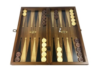 Helena Wood Art Eko Klasik El Yapımı Damalı Ahşap Tavla ve Satranç Seti - 2