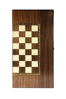 Helena Wood Art Eko Klasik El Yapımı Damalı Ahşap Tavla ve Satranç Seti - 10