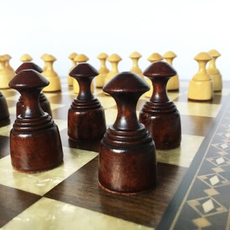 Helena Wood Art El Yapımı Ahşap Dama Takımı 48 cm Kahve-50mm - 6