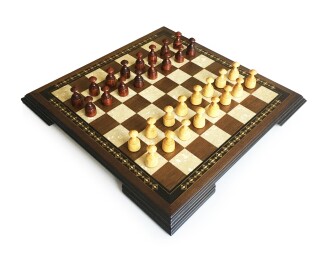 Helena Wood Art El Yapımı Ahşap Dama Takımı 48 cm Kahve-50mm - 7