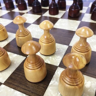 Helena Wood Art El Yapımı Ahşap Dama Takımı 48 cm Kahve-50mm - 9
