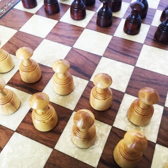 Helena Wood Art El Yapımı Ahşap Kızıl Dama Takımı 48 cm Kahve-50mm - 10