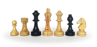 Handmade Wooden Chess Set Red With Wooden Chess Figures (48 cm/18.8") - Thumbnail