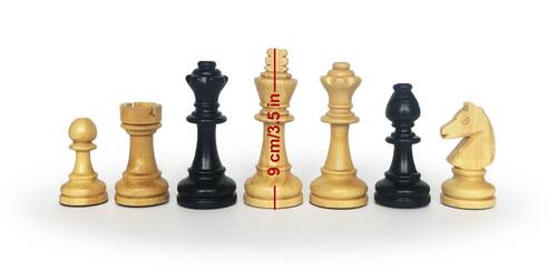 Handmade Wooden Chess Set Red With Wooden Chess Figures (48 cm/18.8")