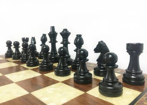 Handmade Wooden Chess Set Red With Wooden Chess Figures (48 cm/18.8")