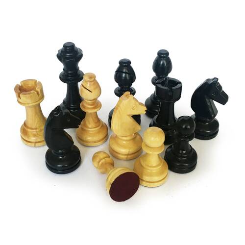 Handmade Wooden Chess Set Red With Wooden Chess Figures (48 cm/18.8")