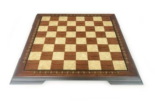 Helena Wood Art El Yapımı Ahşap Satranç Tablası Kızıl - 2