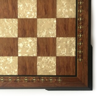 Helena Wood Art El Yapımı Ahşap Satranç Tablası Kızıl - 4