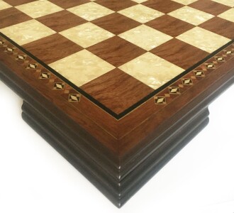 Helena Wood Art El Yapımı Ahşap Satranç Tablası Kızıl - 5