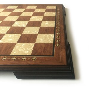 Helena Wood Art El Yapımı Ahşap Satranç Tablası Kızıl - 9