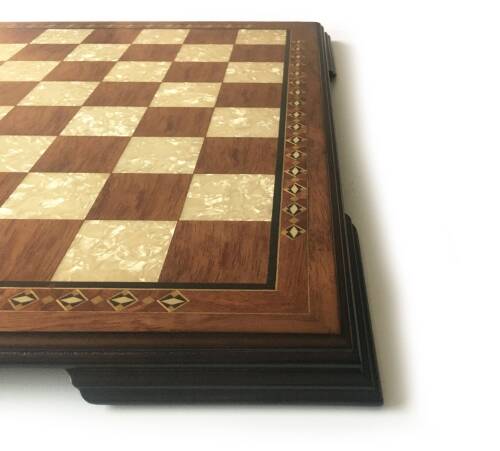 Helena Wood Art El Yapımı Ahşap Satranç Tablası Kızıl - 9