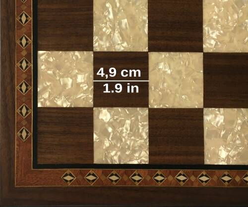 Helena Wood Art El Yapımı Ahşap Satranç Tablası 48cm - 4