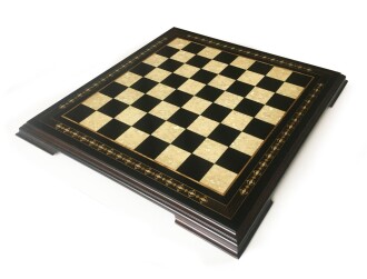 Helena Wood Art El Yapımı Masif Ahşap Sedefli Satranç Tablası 59x59 