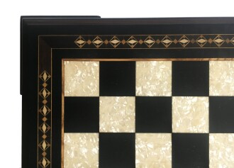 Helena Wood Art El Yapımı Masif Ahşap Sedefli Satranç Tablası 59x59 - 5