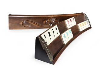 Helena Wood Art Elliptic Oval El Yapımı Masif Ahşap Oymalı Okey Takımı - 4