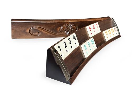 Helena Wood Art Elliptic Oval El Yapımı Masif Ahşap Oymalı Okey Takımı - 4