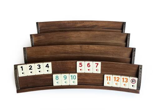 Helena Wood Art Elliptic Oval El Yapımı Masif Ahşap Oymalı Okey Takımı - 6