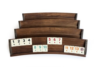 Helena Wood Art Elliptic Oval El Yapımı Masif Ahşap Oymalı Okey Takımı - 6