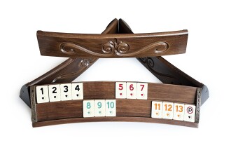 Elliptic Massive Wood Rummikub Set Handmade Hand Carved, Rummy Cube Set, Okey Game Set, Tile Rummy