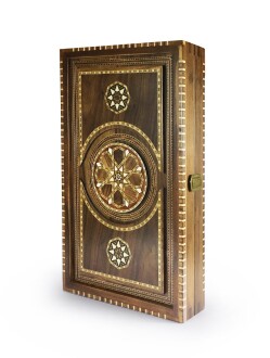 Genius Hand Carved Walnut Backgammon Set
