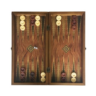 Handmade Classic Walnut Big Backgammon Set