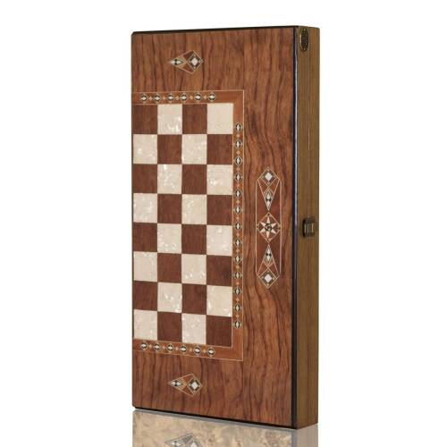 Helena Wood Art İşlemeli Klasik Tavla Büyük Boy - 2