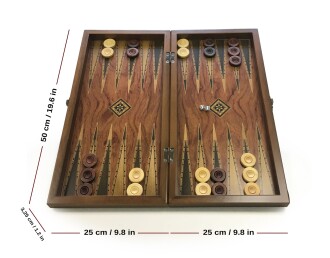 Helena Wood Art İşlemeli Klasik Tavla Büyük Boy - 3