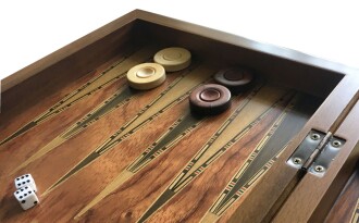 Helena Wood Art İşlemeli Klasik Tavla Büyük Boy - 5