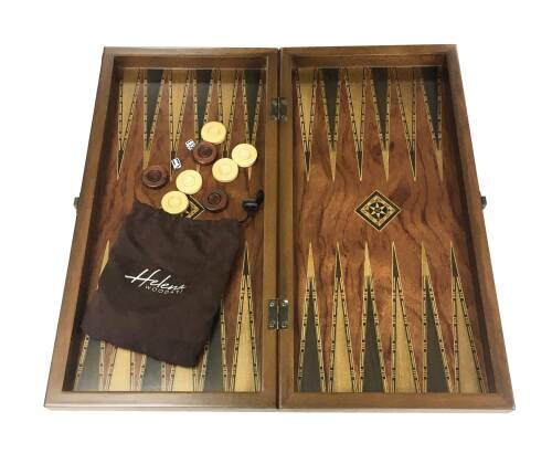 Helena Wood Art İşlemeli Klasik Tavla Büyük Boy - 7