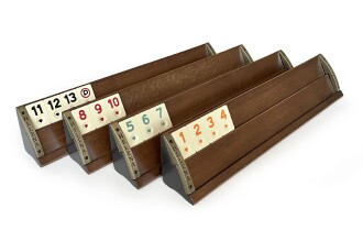 Helena Wood Art Kardelen El Yapımı Masif Ahşap Okey Takımı Mozaikli Ceviz - 6