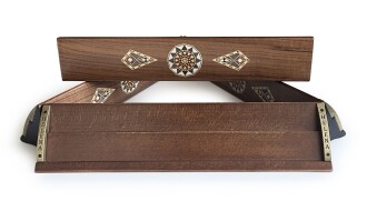 Helena Wood Art Kardelen El Yapımı Masif Ahşap Okey Takımı Mozaikli Ceviz - 10