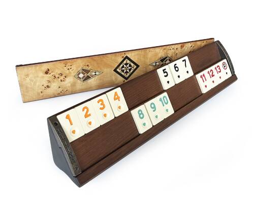 Helena Wood Art Kardelen El Yapımı Masif Ahşap Okey Takımı Mozaikli Mazel - 6