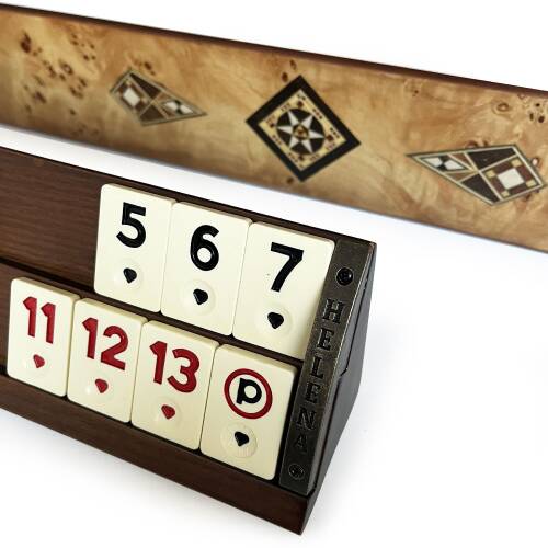 Helena Wood Art Kardelen El Yapımı Masif Ahşap Okey Takımı Mozaikli Mazel - 9