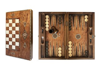 Helena Wood Art - King Handmade Rosewood Backgammon Set Wide with Numerator