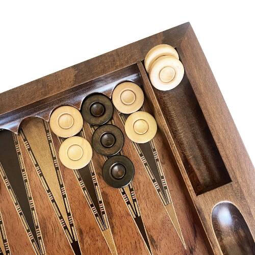 Helena Wood Art King El Yapımı Ahşap Tavla Seti Geniş - 6