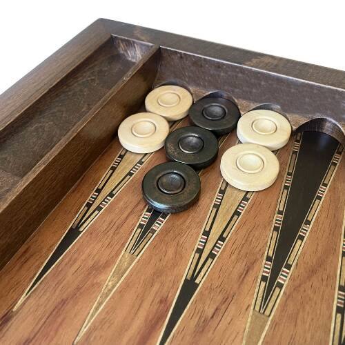 Helena Wood Art King El Yapımı Ahşap Tavla Seti Geniş - 7