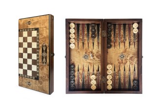Classic Handmade Massive Wood Backgammon Set Big Size 50 x 25 cm / 19.6 x 9.8 in
