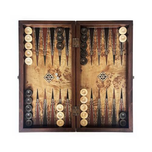Helena Wood Art Klasik El Yapımı Ahşap Tavla Seti Büyük Boy - 2