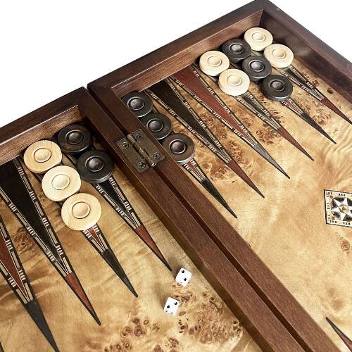 Helena Wood Art Klasik El Yapımı Ahşap Tavla Seti Büyük Boy - 8