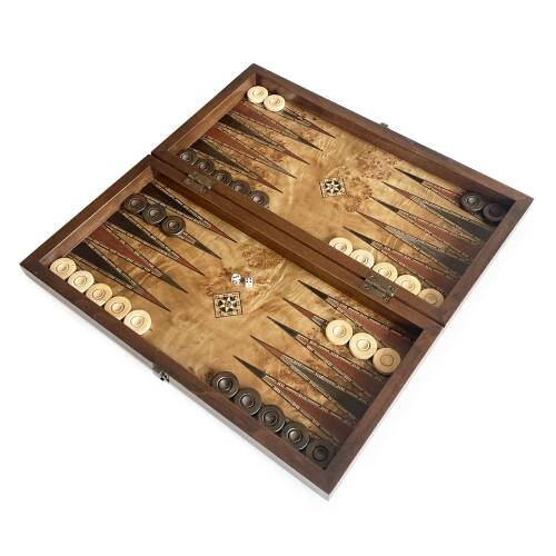 Helena Wood Art Klasik El Yapımı Ahşap Tavla Seti Büyük Boy - 5