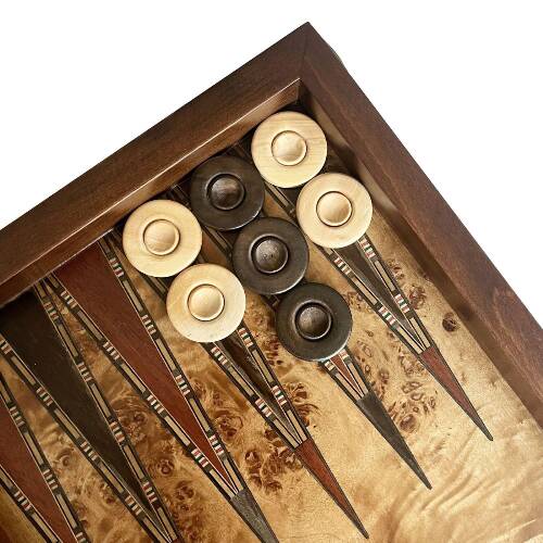 Helena Wood Art Klasik El Yapımı Ahşap Tavla Seti Büyük Boy - 6