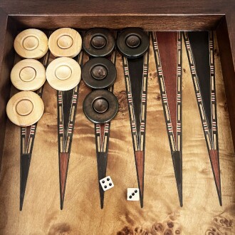 Helena Wood Art Klasik El Yapımı Ahşap Tavla Seti Büyük Boy - 7